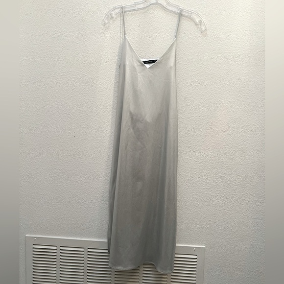 Zara Silver Slip Dress - Picture 2 of 12